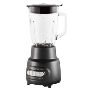 CE-382 Mainstays BATIDORA NEGRA 6 TAZAS JARRA DE CRISTAL